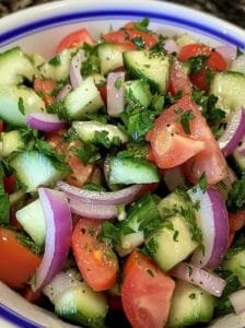 Cucumber, Onion, and Tomato Salad