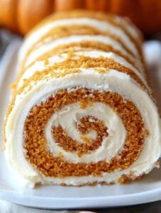 Carrot Cake Roll with Cream Cheese Frosting Filling
