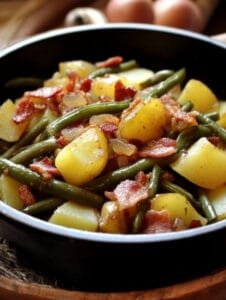 Slow Cooker Ham, Green Beans, and Potatoes