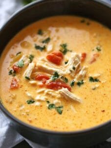 Low Carb Cheesy Rotel Chicken Soup