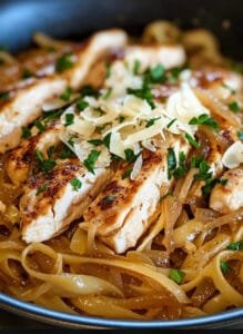 Slow Cooker French Onion Chicken and Pasta