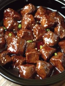Slow Cooker Honey Garlic Steak Bites