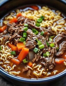 Slow Cooker Beef Ramen Noodles