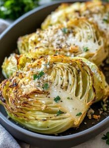 Slow Cooker Garlic Parmesan Whole Cabbage