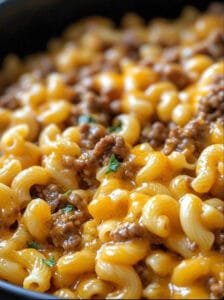 Slow Cooker Hamburger Mac & Cheese