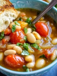 Hearty Roasted Tomato and White Bean Stew