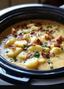 Slow Cooker Hearty Potato Bacon Chowder