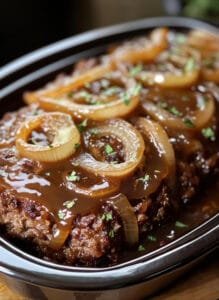 Slow Cooker French Onion Meatloaf