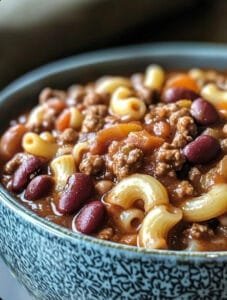 Beef Macaroni Chili Soup