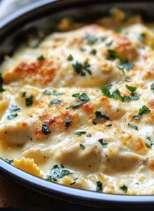 Slow Cooker Chicken Alfredo Ravioli Lasagna