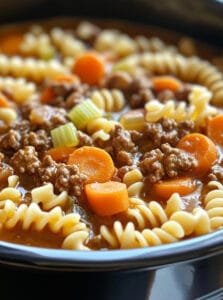 Slow Cooker Hamburger Noodle Soup
