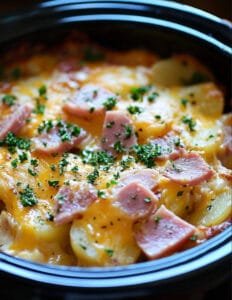 Slow Cooker Ham and Potato Au Gratin Recipe