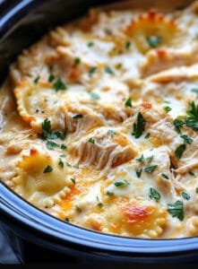 Slow Cooker Chicken Alfredo Ravioli Lasagna Recipe
