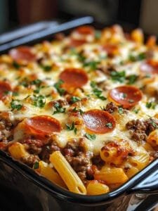 Cheesy Meatloaf Macaroni Bake
