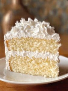Fluffy Vanilla Cake with Whipped Cream Frosting