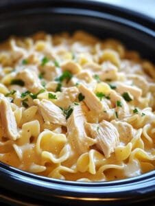 Slow Cooker Amish Chicken and Noodles