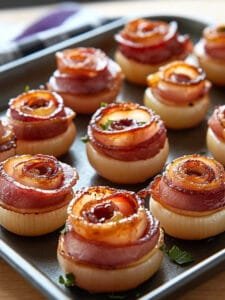 Low Carb Bacon Wrapped Onion Rings
