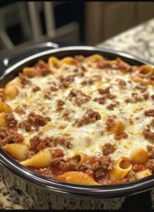 Slow Cooker Cheesy Beef and Shells Recipe