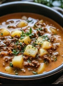 Slow Cooker Cheeseburger Soup Recipe