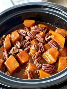 Slow Cooker Sweet Potatoes with Cinnamon Pecan Glaze Recipe