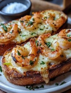 Cheesy Garlic Bread Shrimp Grilled Cheese Recipe