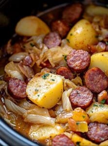 Slow Cooker Kielbasa with Sauerkraut and Potatoes Recipe