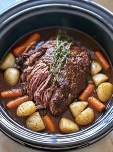 Slow Cooker Amish Pot Roast with Root Vegetables Recipe