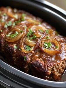 Slow Cooker French Onion Meatloaf