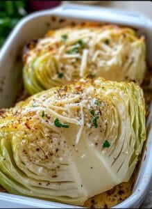 Slow Cooker Garlic Parmesan Whole Cabbage