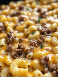 Slow Cooker Hamburger Mac & Cheese