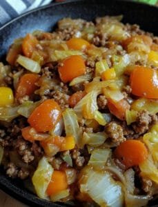 Simple Cabbage and Ground Beef Skillet