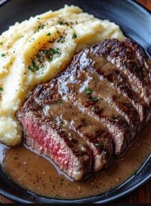 Garlic Butter Ribeye with Parmesan Mashed Potatoes