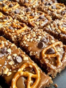 Caramel Pretzel Crack Bars Recipe