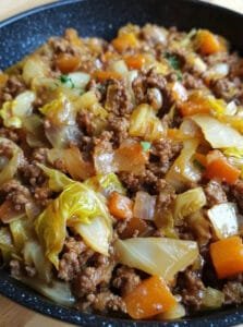 Simple Cabbage and Ground Beef Skillet