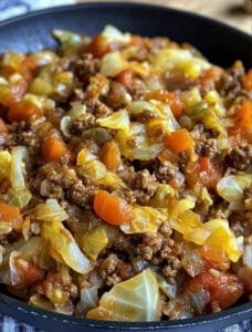 Simple Cabbage and Ground Beef Skillet Recipe
