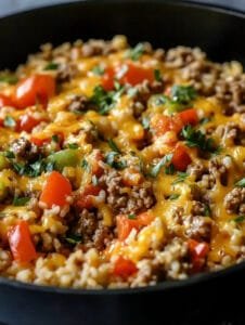 Ground Beef and Peppers Skillet