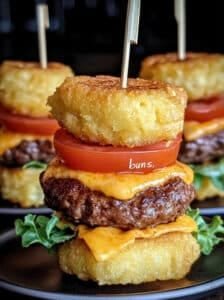 Mini Tater Tot Cheeseburgers