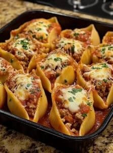 Beef-Stuffed Shells with Creamy Ricotta Filling