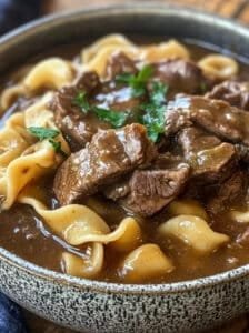 French Onion Beef and Noodles