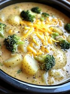 Crockpot Potato Broccoli Cheddar Soup