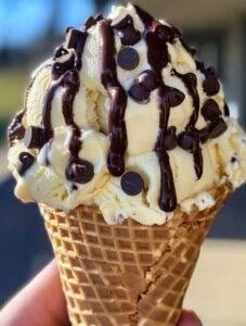 Chocolate Chip Cookie Dough Ice Cream Cone