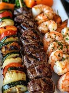 Grilled Steak & Shrimp Kabobs