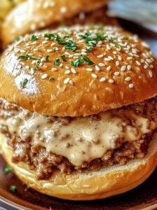 Creamy Chicken Alfredo Sloppy Joes with a Savory Twist