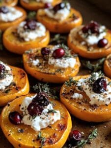 Sweet Potato Rounds with Goat Cheese & Cranberries