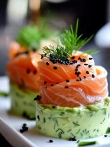 Avocado Mousse with Christmas Smoked Salmon