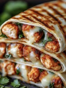 Cheesy Garlic Chicken Wraps