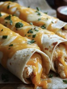 Cheesy Garlic Chicken Wraps