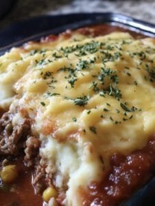 Meatloaf with Mashed Potatoes and Cheese