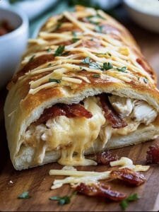 Chicken Bacon Ranch Stromboli