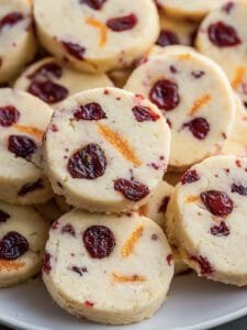 Cranberry Orange Shortbread Cookies